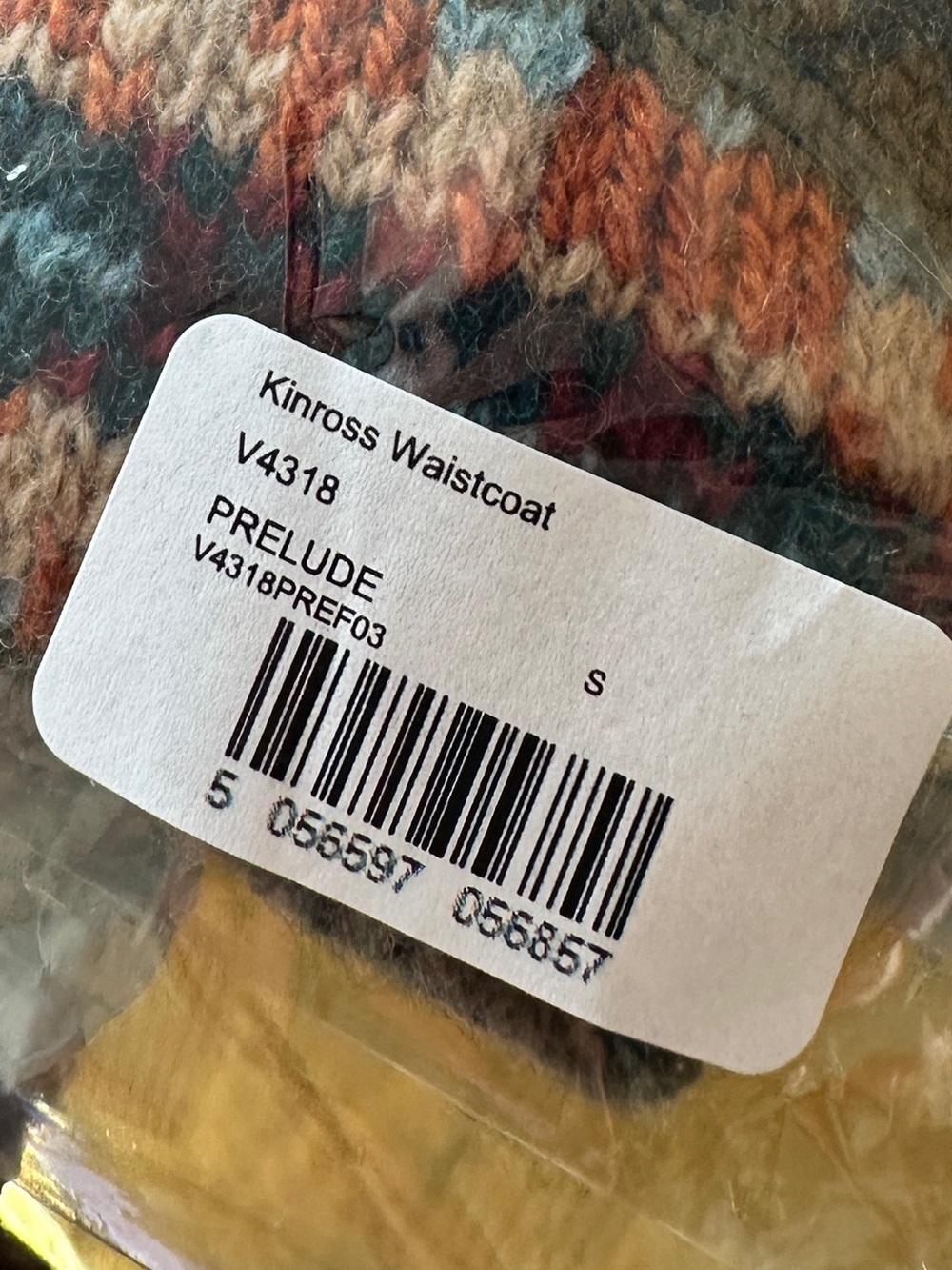 SOLD NWT SMALL Pyne & Smith Eribé Fair Isle Merino Wool Waistcoat in Prelude - Picture 7 of 7